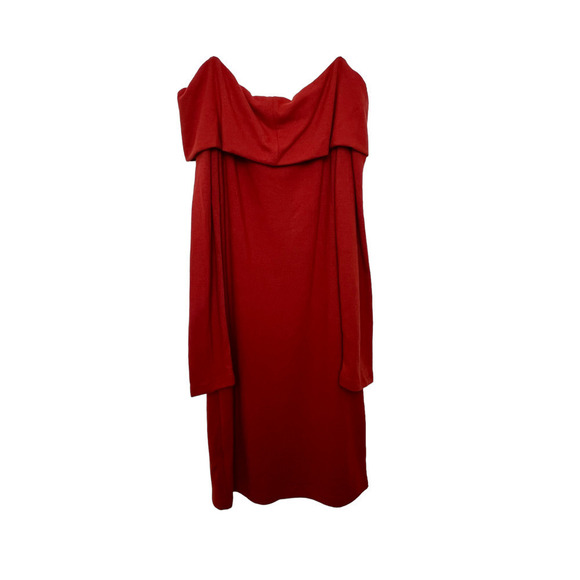 The Sang Off the Shoulder Orange Sweater Dress Small - Picture 5 of 5